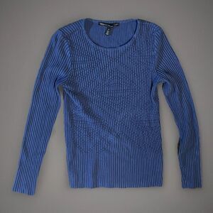 White‎ House Black Market Blue Longsleeve Fitted  Top Shirt Small